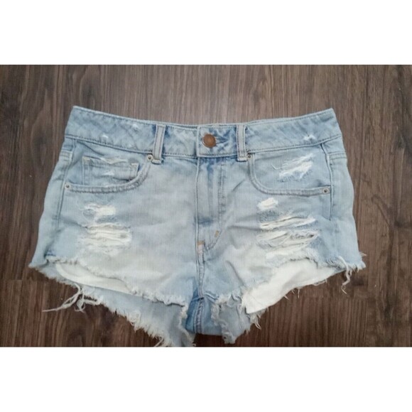 American Eagle Shorts Bundle Womens Size 6 Blue Distressed Cutoff Cotton - Picture 2 of 16